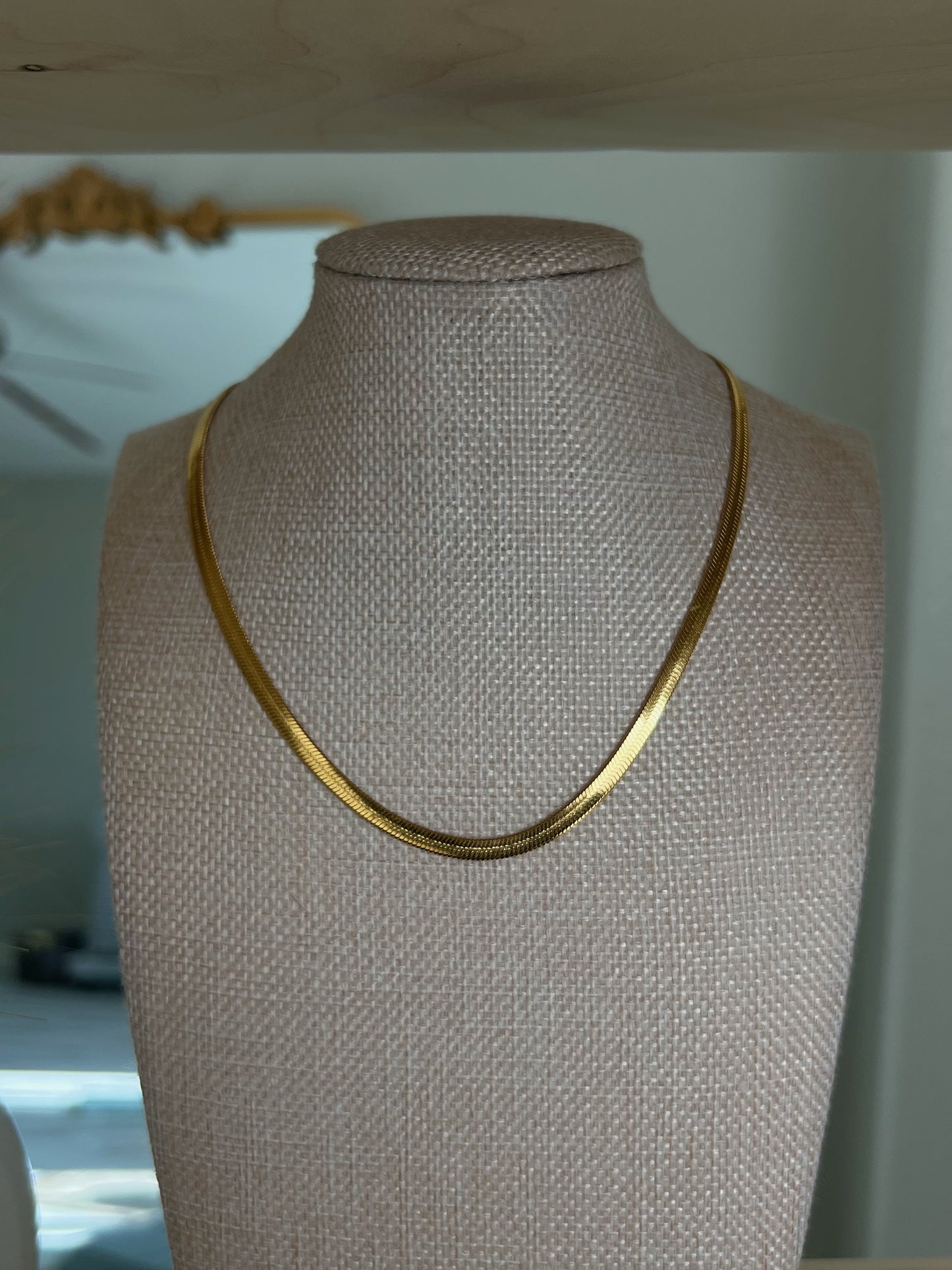 Gold Herringbone Necklace