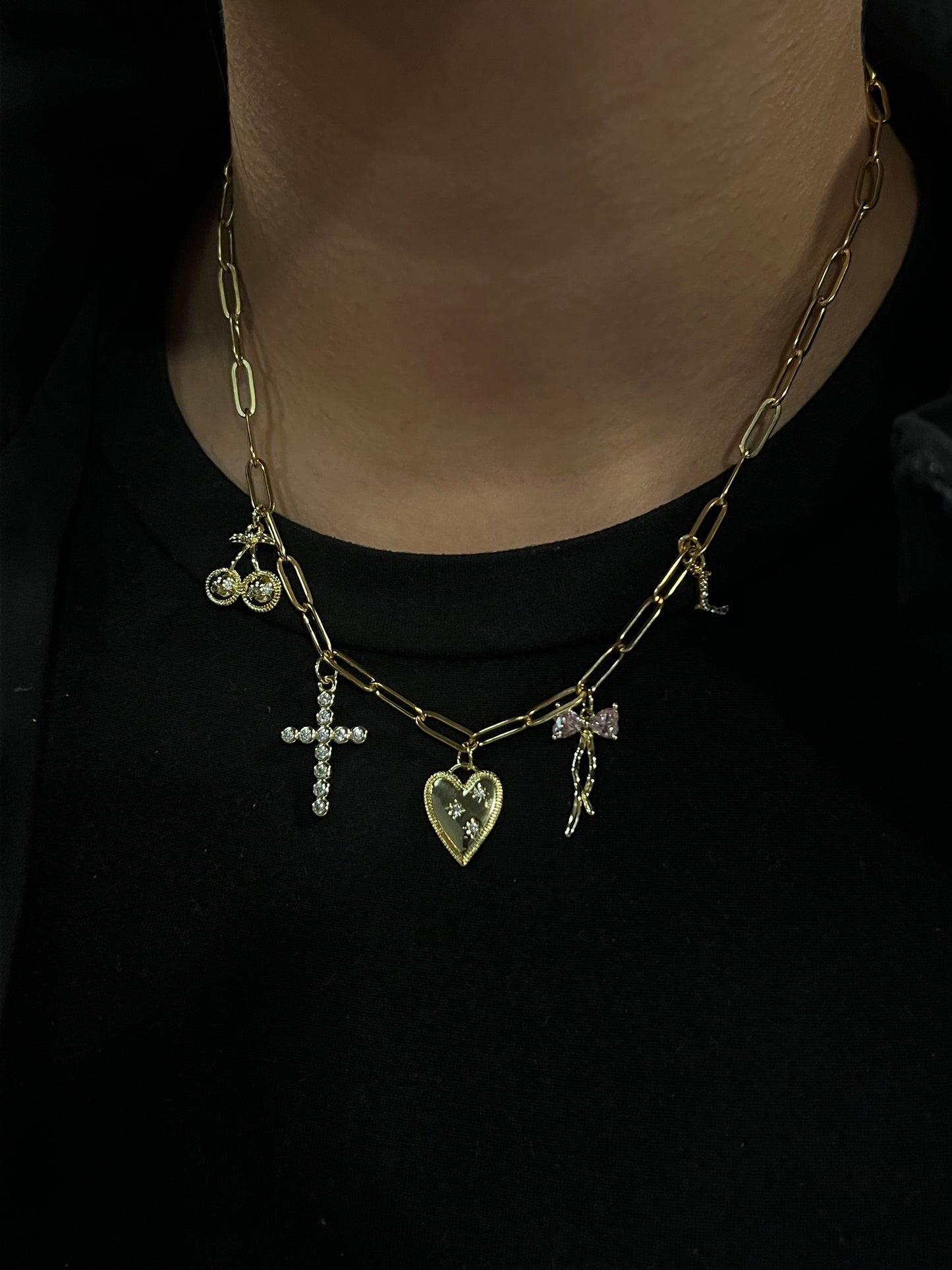 Gold Paperclip Necklace Only