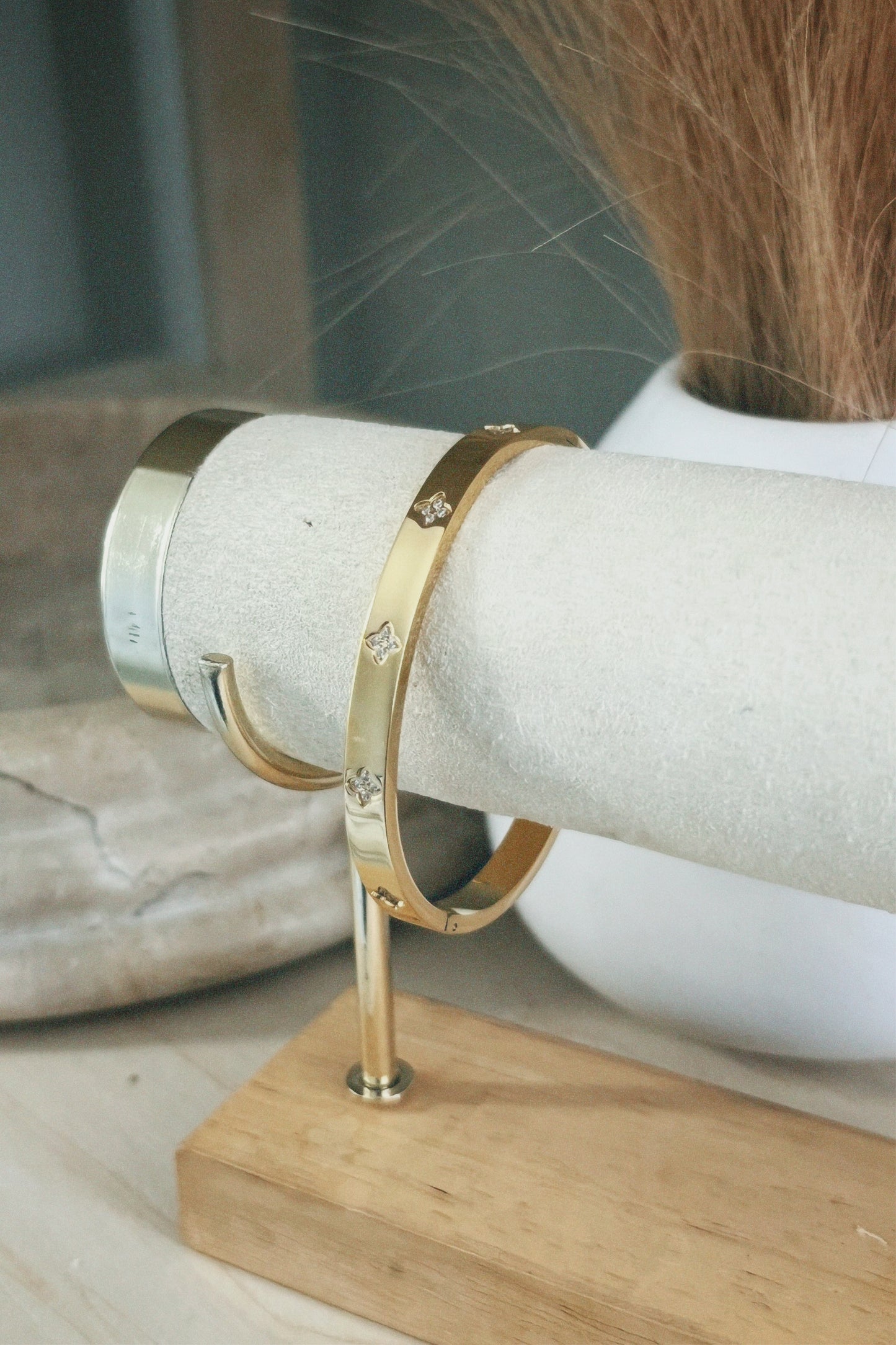 Gold Flower Bangle