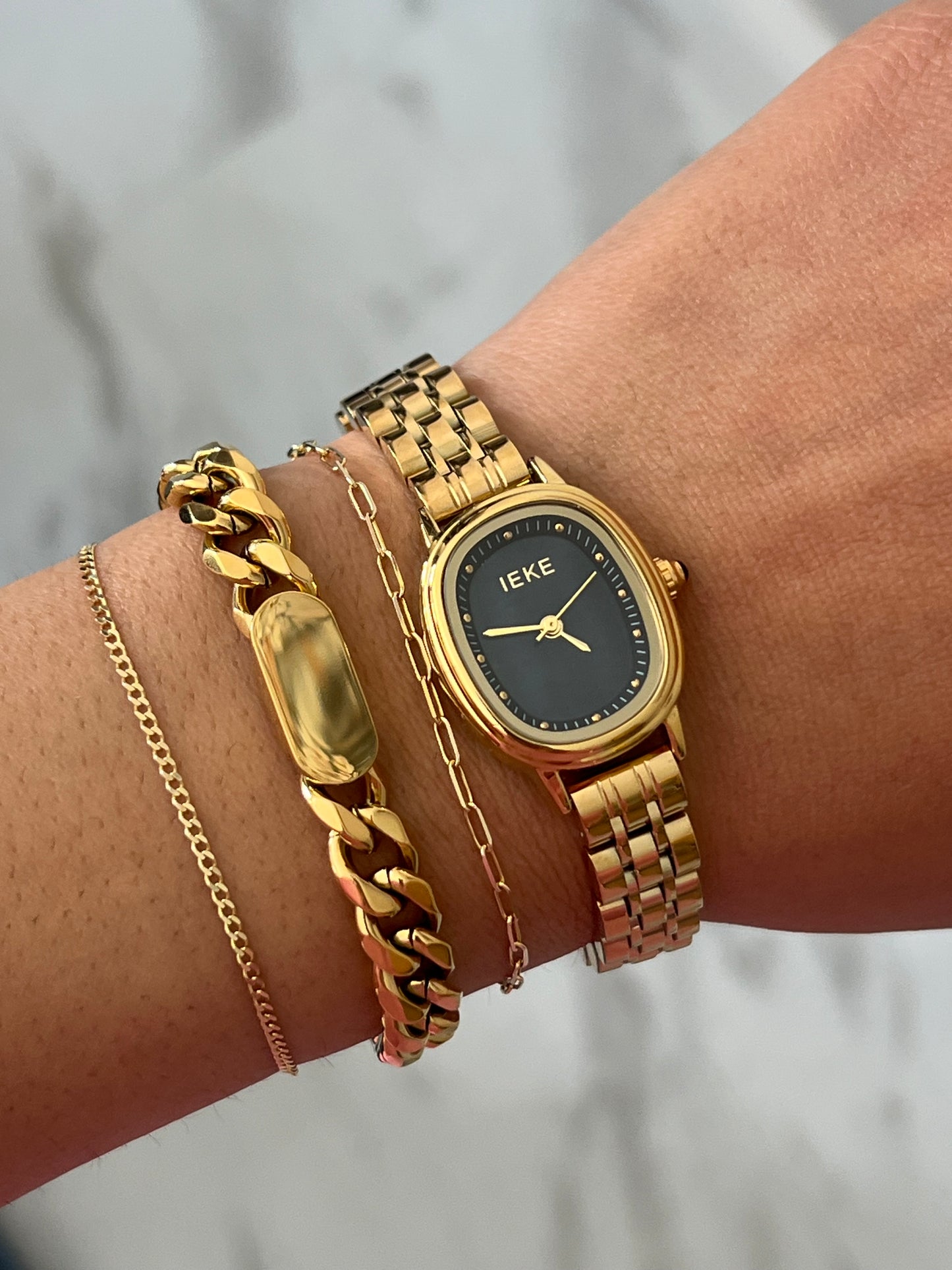 Gold Star Watch Bracelet