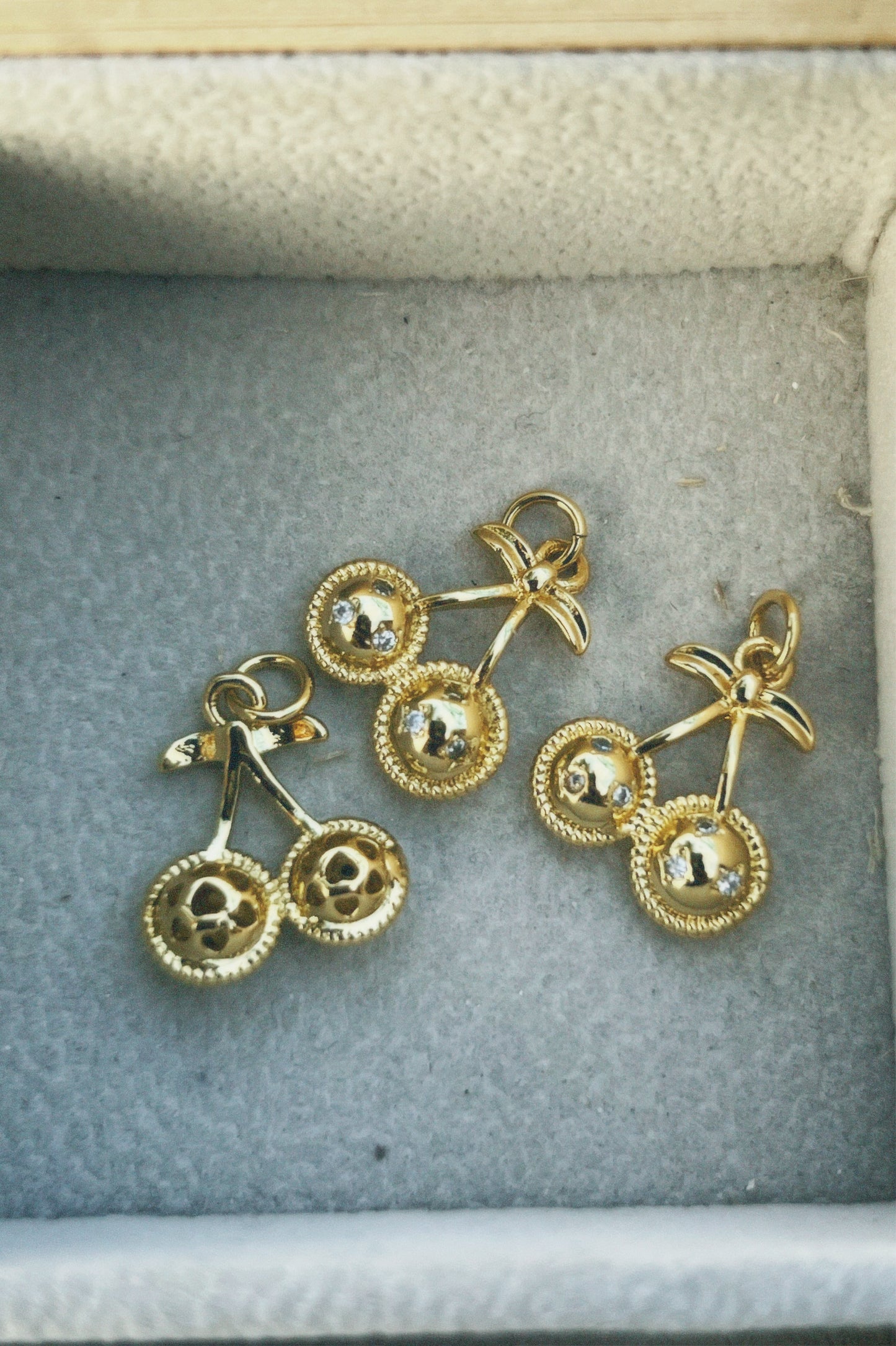 Gold Cherry Charm