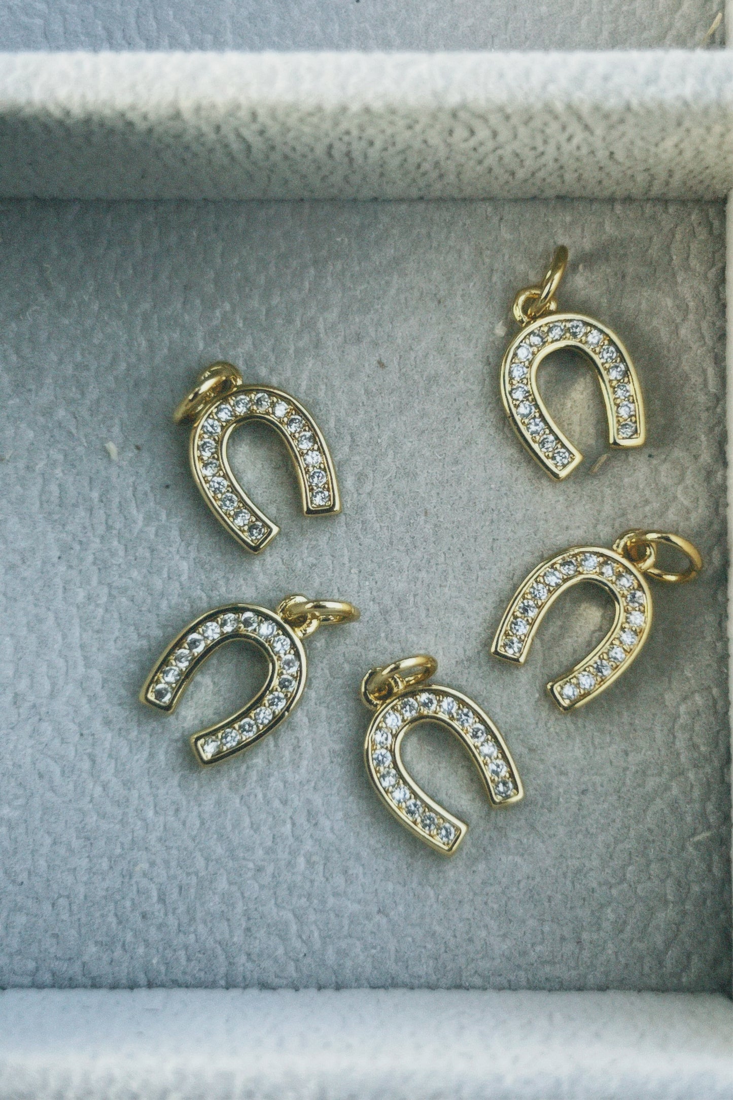 Gold Cz Horseshoe