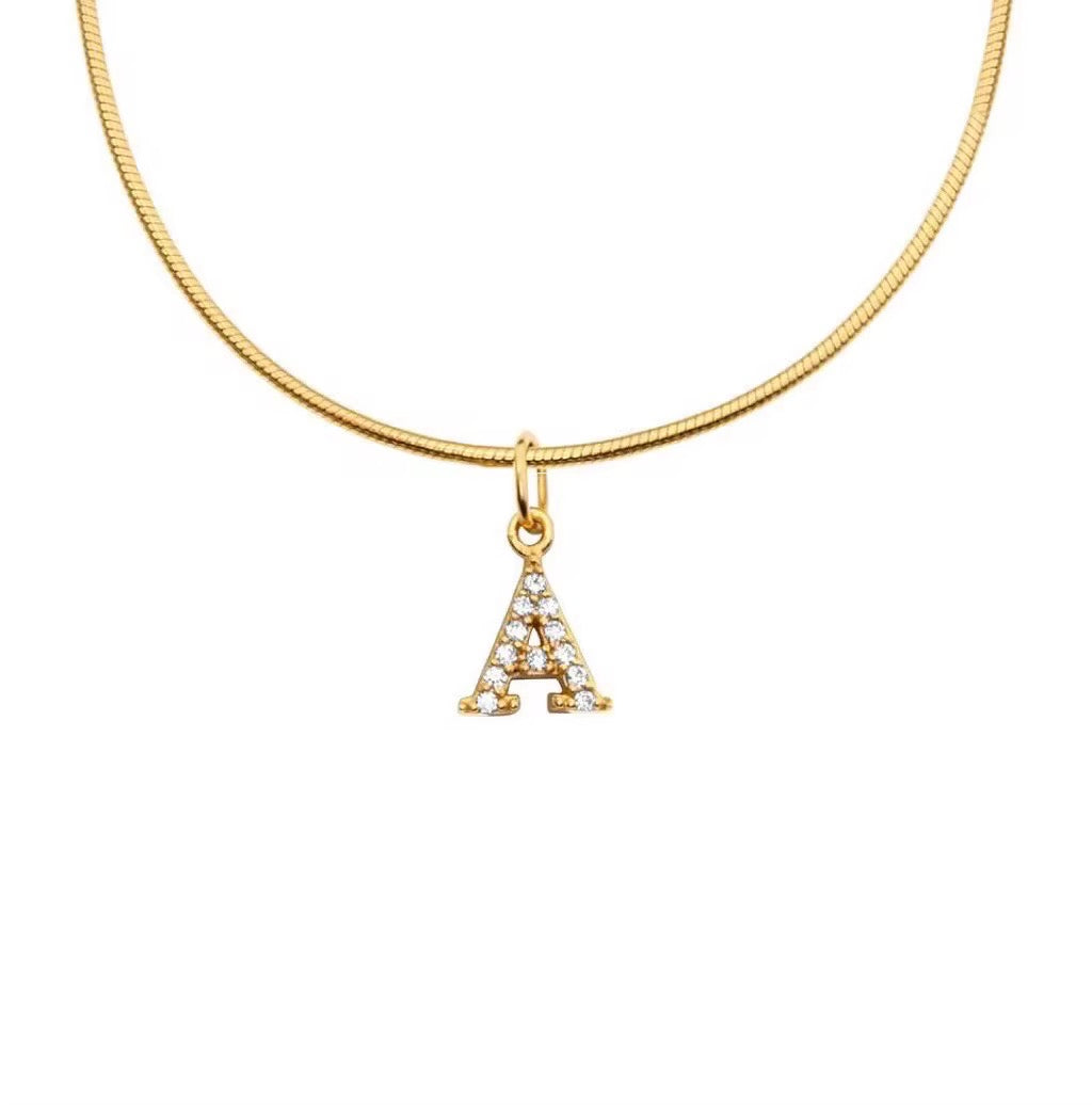 Mini Cz Initial Necklace