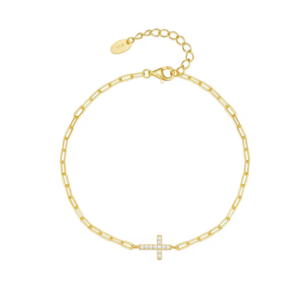 Mini Cross Paperclip Bracelet