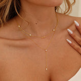 Gold Luna Drop Necklace | Birthday Collection
