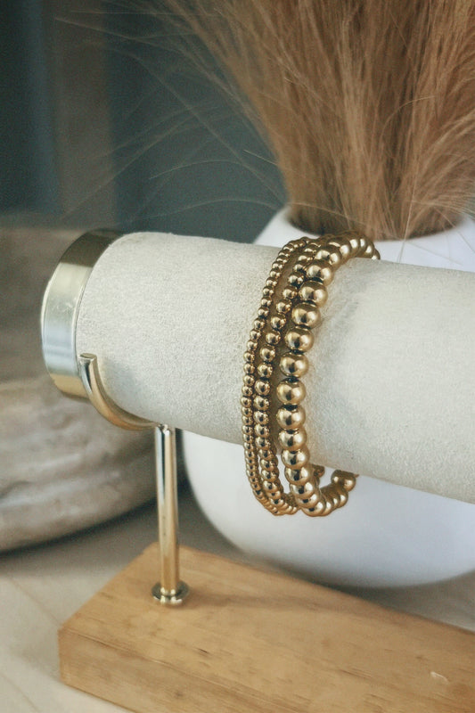 Gold Beaded Bracelet Set 3