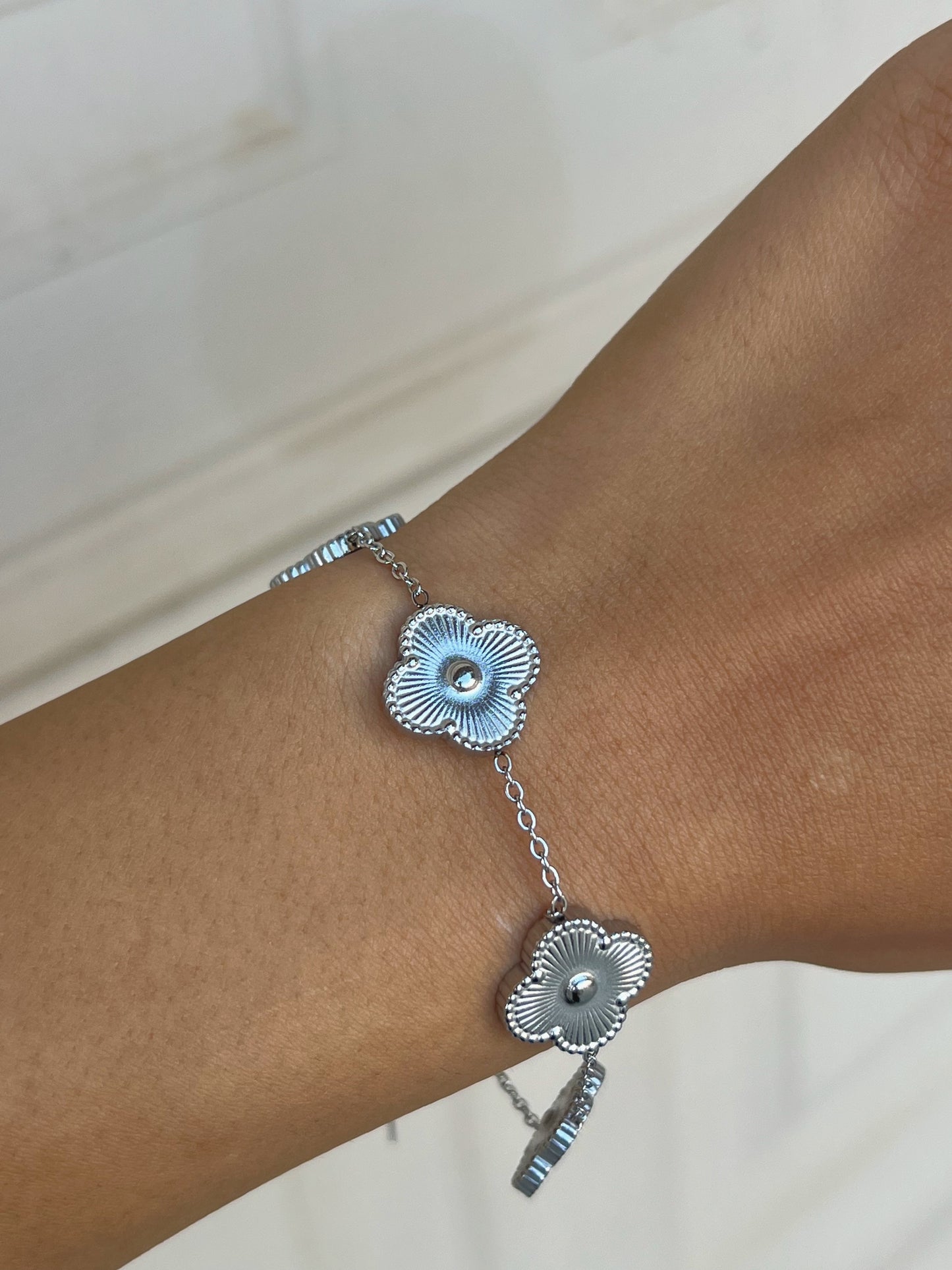 Silver Clover Bracelet