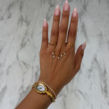 Gold Charm Cz Ring | Birthday Collection
