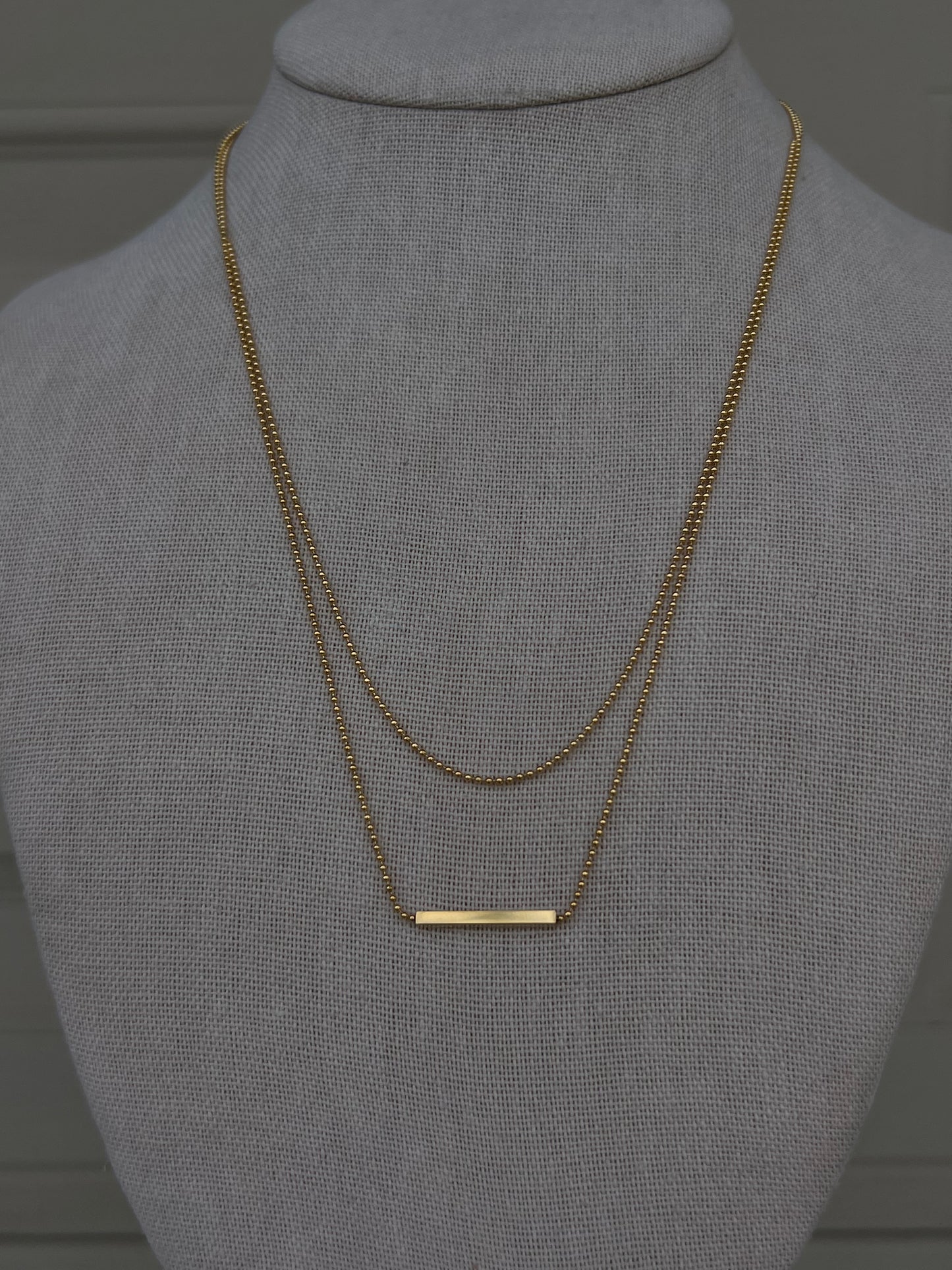 Gold Dainty Bar Necklace