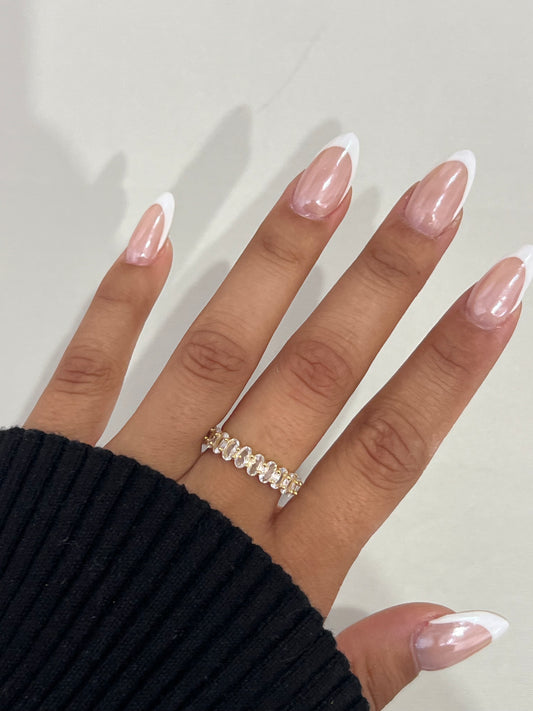 Gold Oval Gem Adjustable Ring