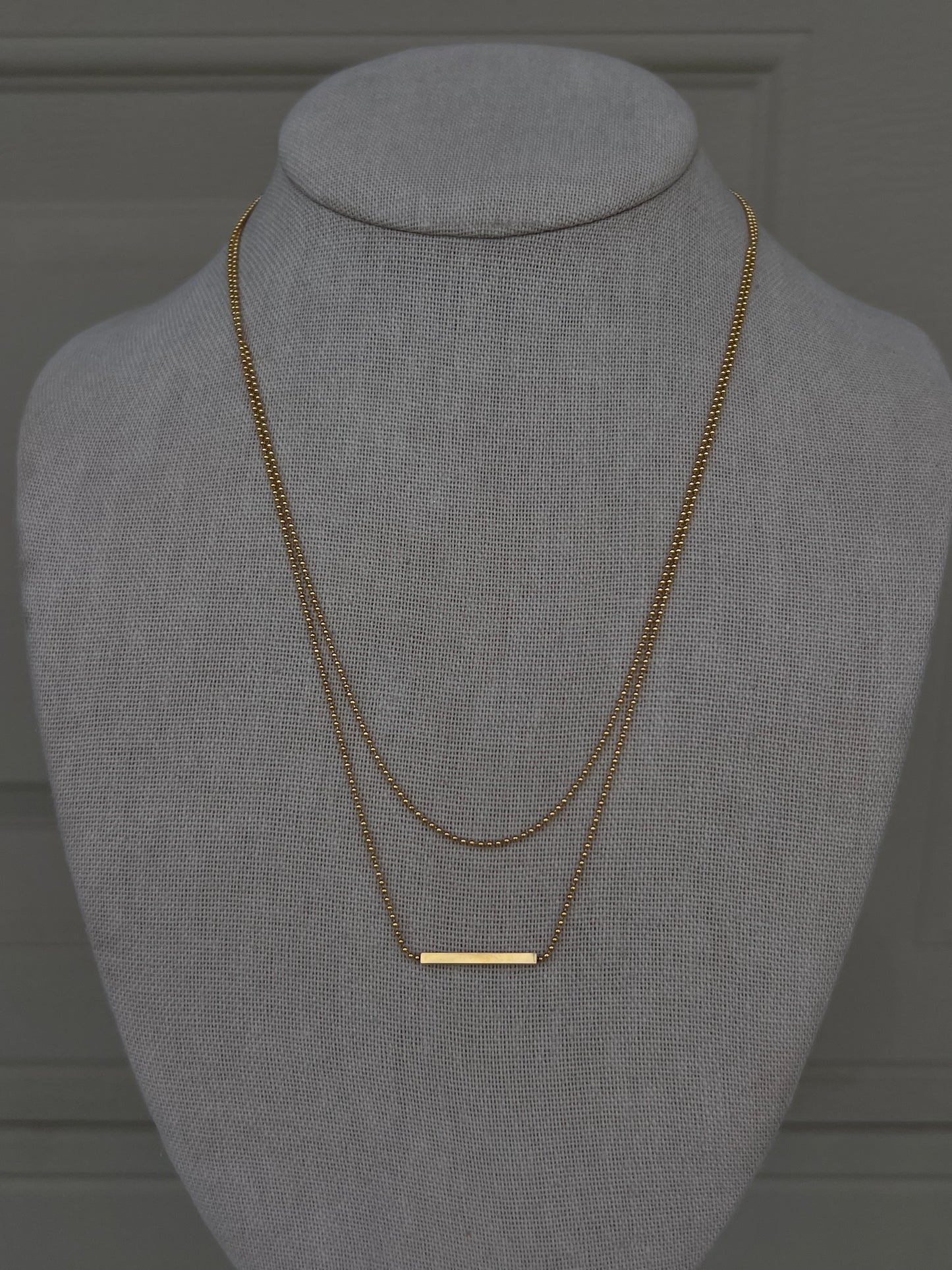 Gold Dainty Bar Necklace