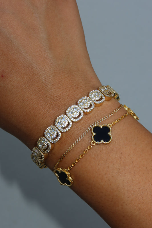 Smiley Cz Gold Bracelet