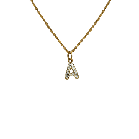 Bubble CZ Initial Necklace