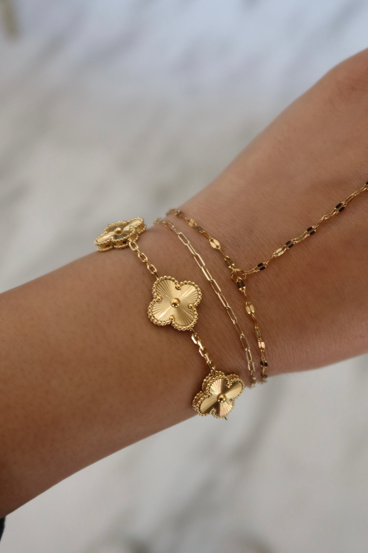 Gold Lucky Flower Bracelet