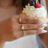Gold Champagne Oval Ring | Birthday Collection