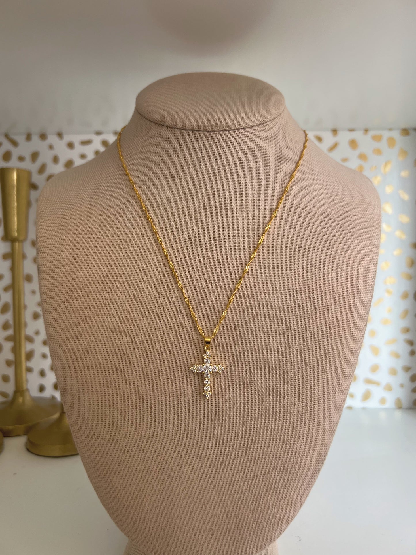 Mini Gold Cross Necklace