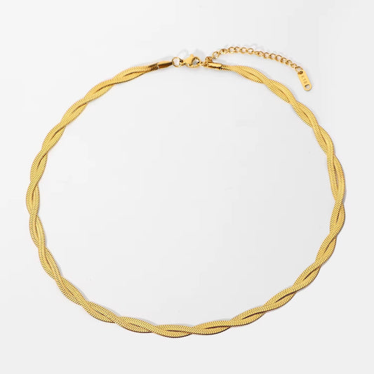 Gold Twist Choker Necklace