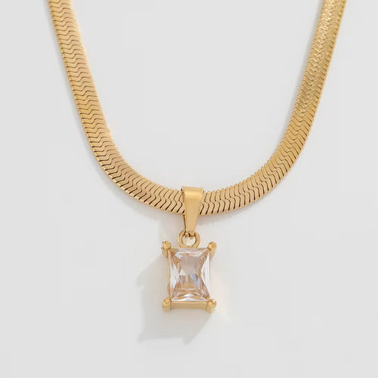Gem Herringbone Necklace