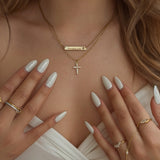 Cross Bar Engravable Necklace