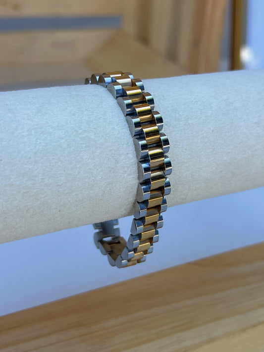 Silver & Gold Watch Bracelet