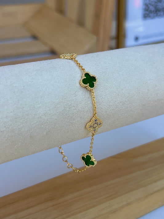 Green Flower Bracelet