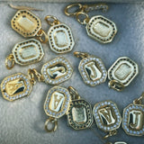 Gold Mini Initial Cz Charm