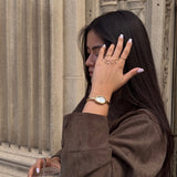 Gold Charm Cz Ring | Birthday Collection