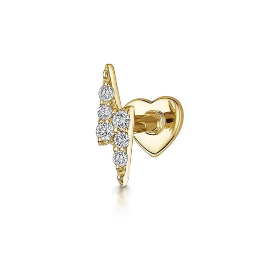 Gold Lightning Bulb Studs