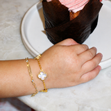 Gold Gem Paperclip Bracelet