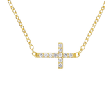 Gold Cross Bar Necklace