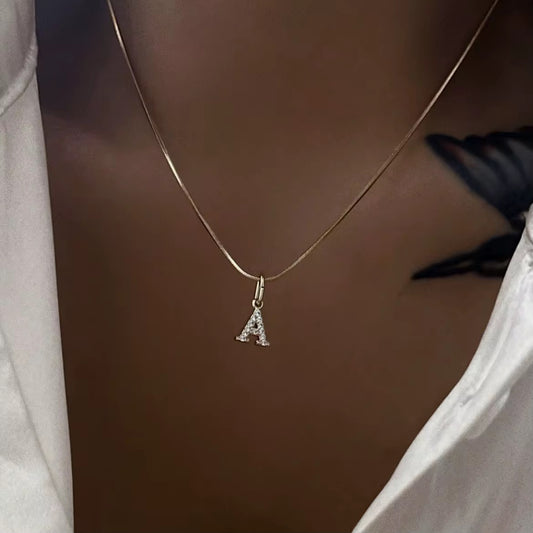 Mini Cz Initial Necklace