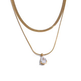 Gold Layering Gem Necklace