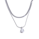 Silver Layering Gem Necklace