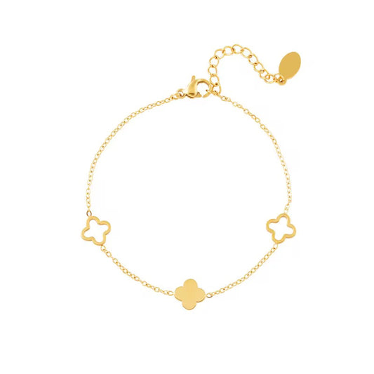 Three Flower Gold Bracelet