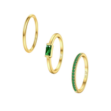Gold Birthstone Ring Set