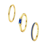 Gold Birthstone Ring Set
