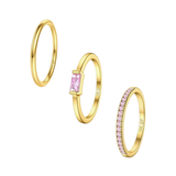 Gold Birthstone Ring Set