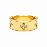 Gold CZ Flower Ring