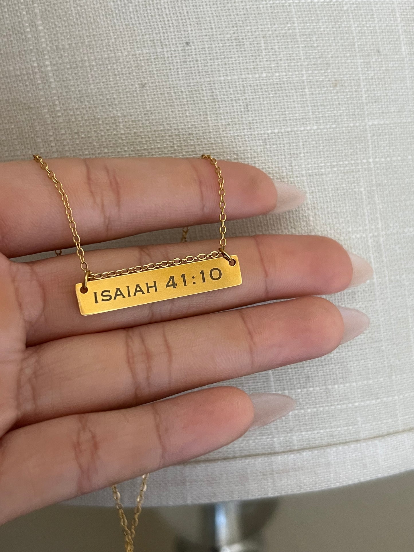 Laser Engraved Bar Necklace