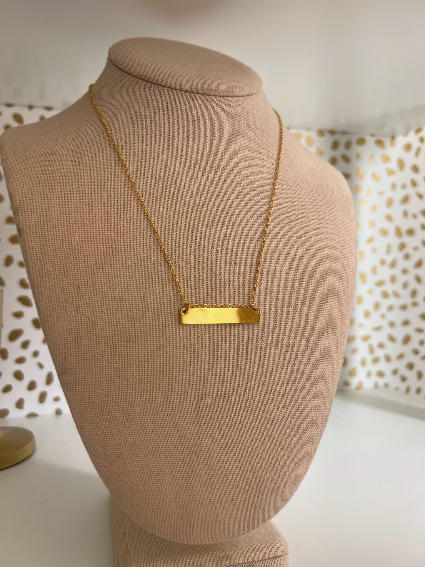 Laser Engraved Bar Necklace