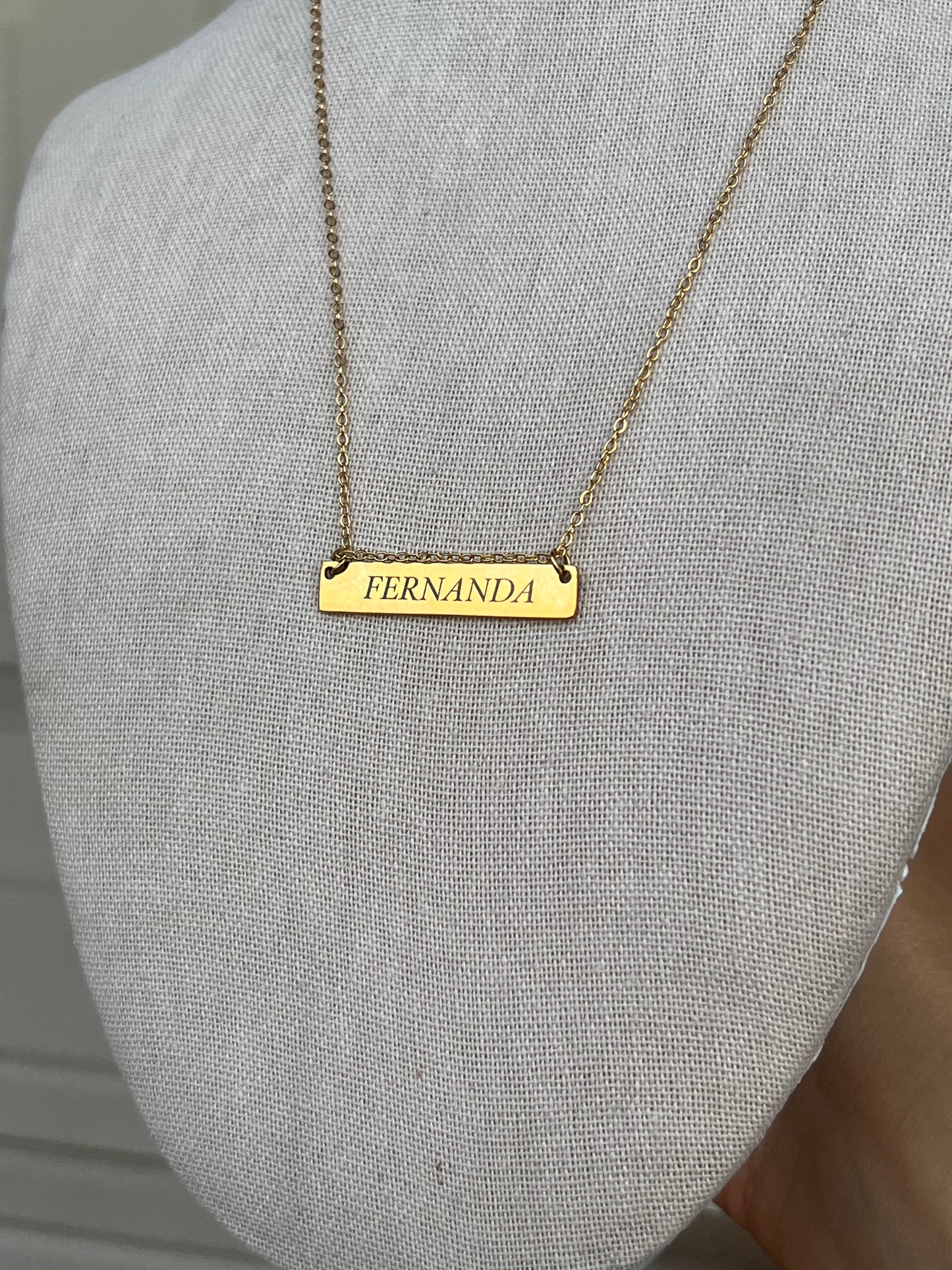 Laser Engraved Bar Necklace